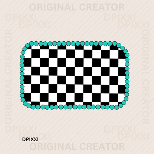 Turquoise Rectangle Frame Digital Art Download #459