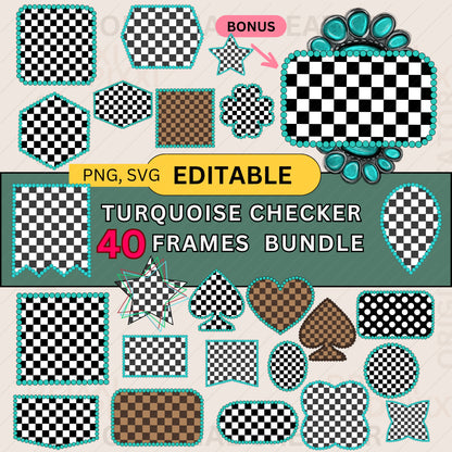 EDITABLE Turquoise Frame Bundle #402