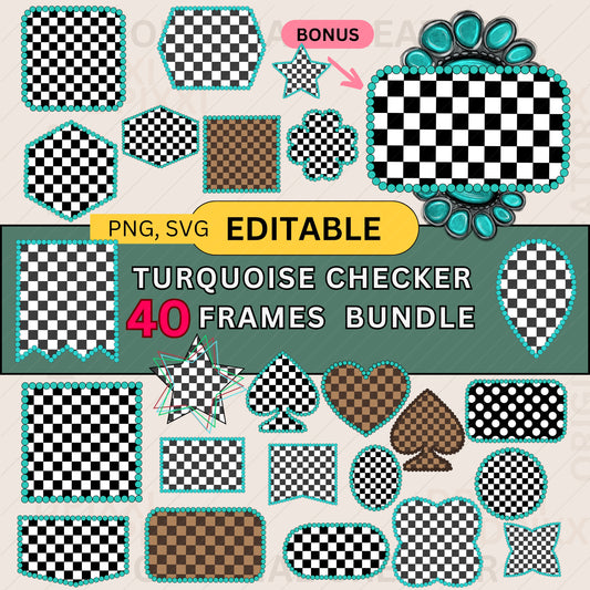 EDITABLE Turquoise Frame Bundle #402