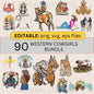 90 EDITABLE Bundle Cowgirl, PNG, SVG, EPS