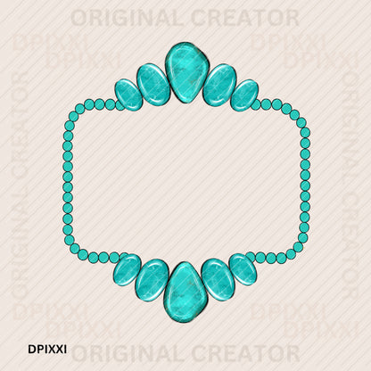 Turquoise Frame Digital Art #361