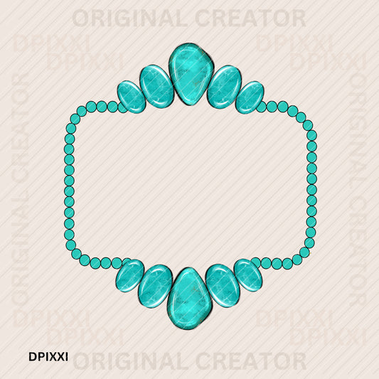 Turquoise Frame Digital Art #361