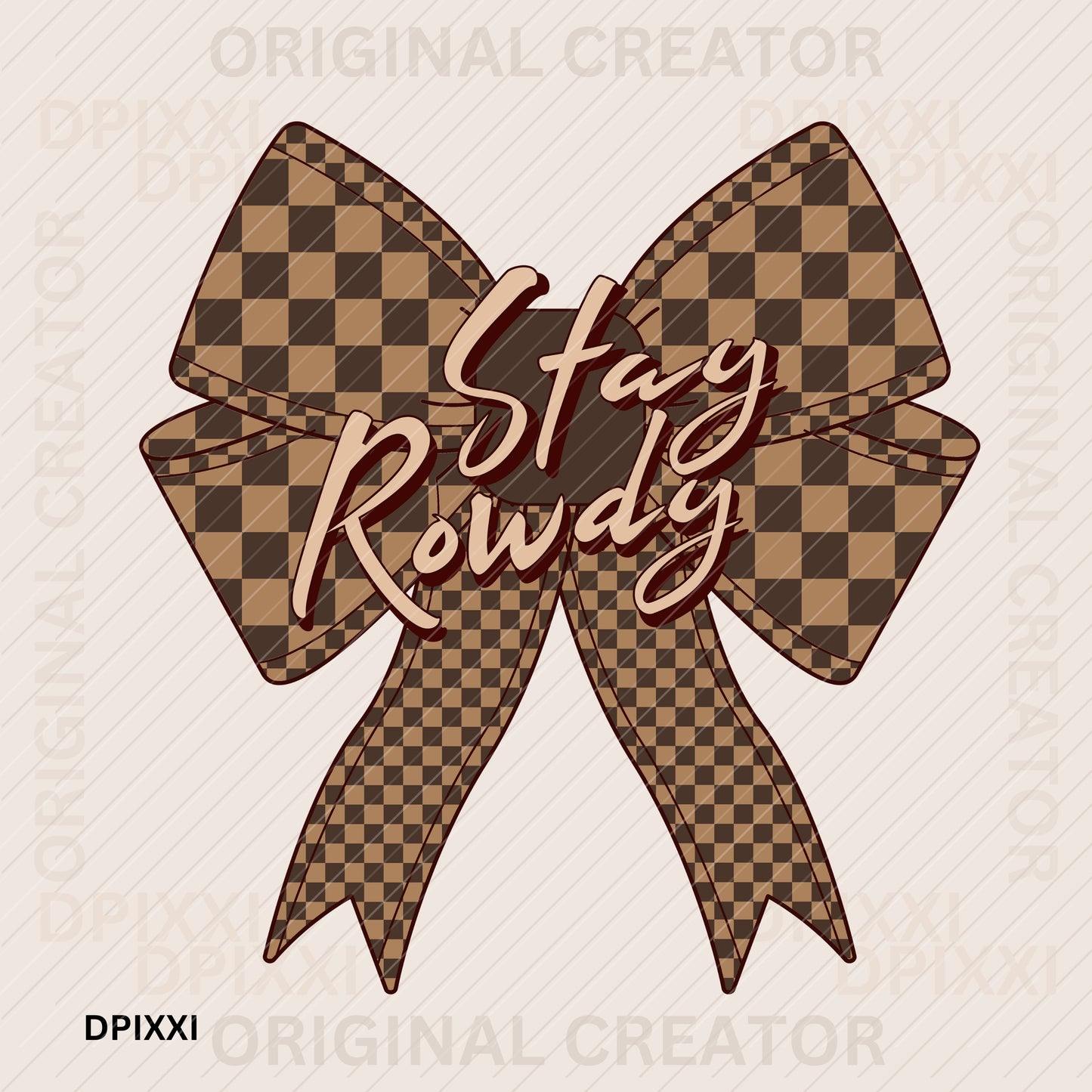 Stay Rowdy Checker Bow