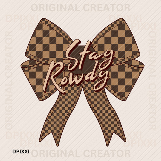 Stay Rowdy Checker Bow