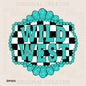 Wild West Turquoise Black White Checker Frame