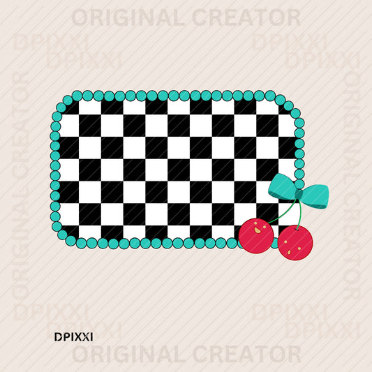 Turquoise Rectangle Cherry Frame #475
