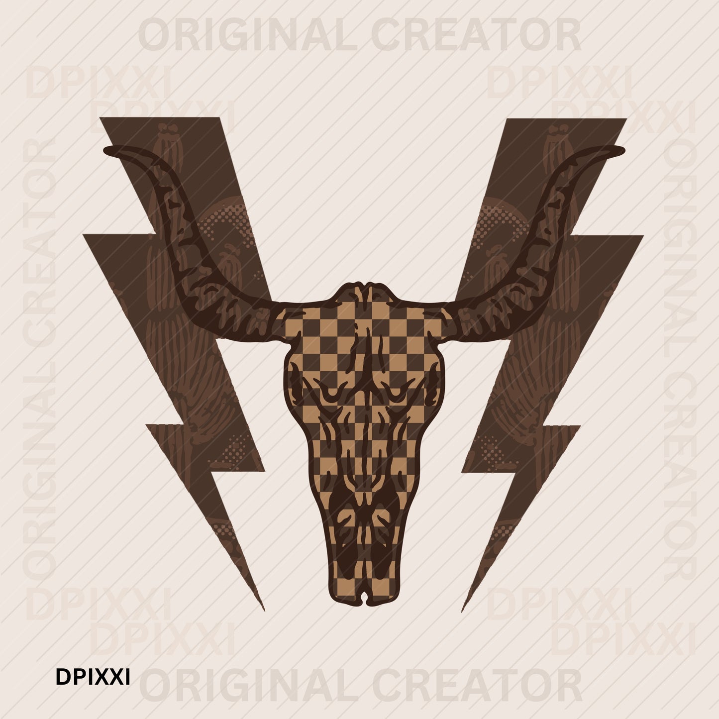 Desert Thunder Checker Bull Face