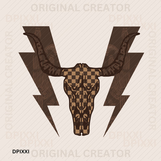 Desert Thunder Checker Bull Face
