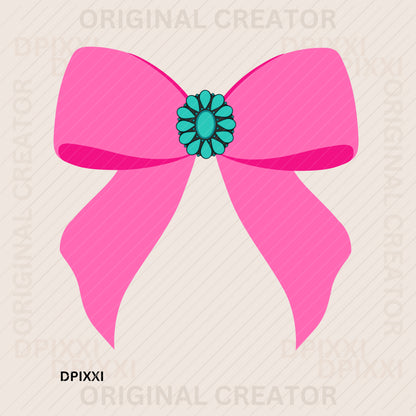 Turquoise Bow Digital Download #488