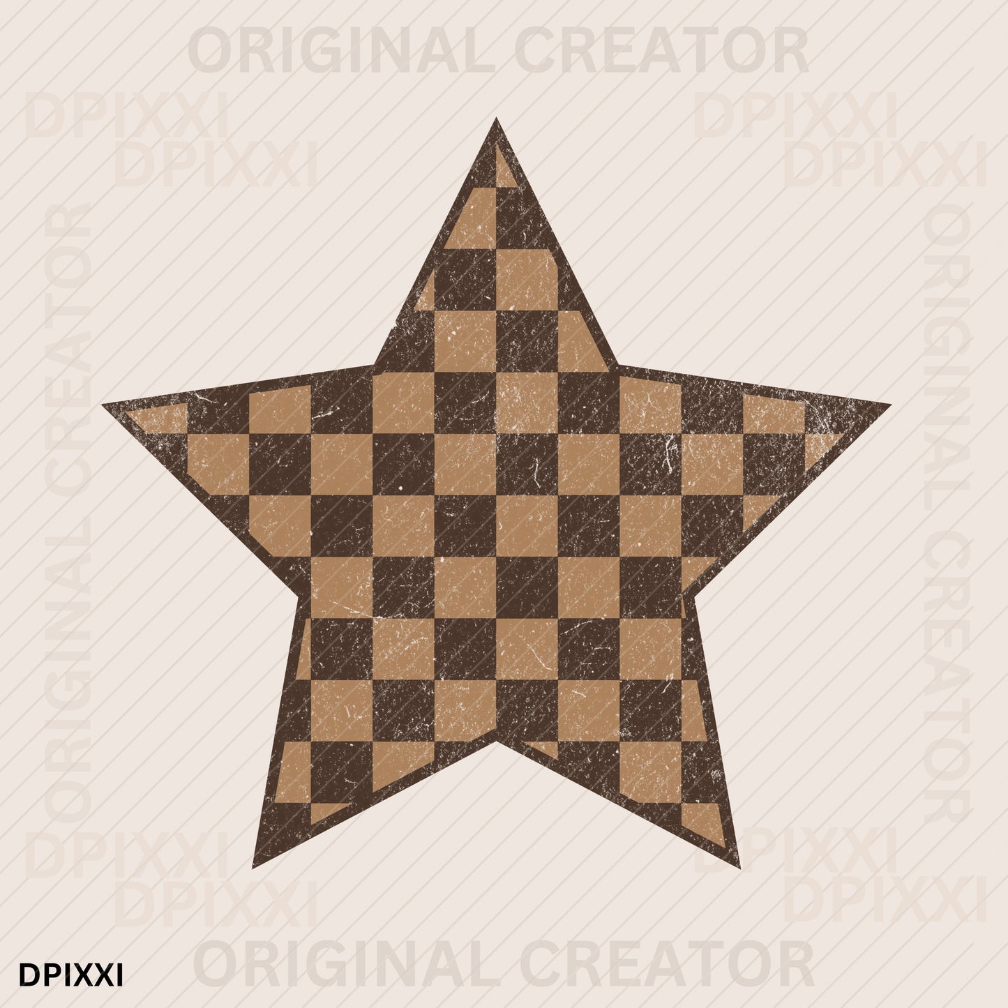 PNG, SVG Custom Chocolate Brown Star Checker