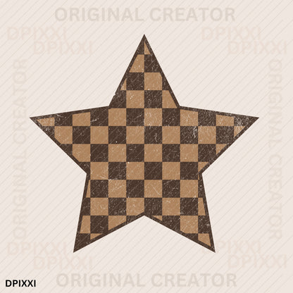 Star Checkerboard Digital Art Frame #112