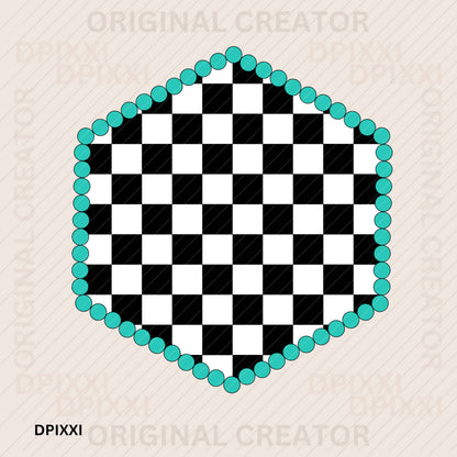 Turquoise Hexagon Frame Digital Art Download #347