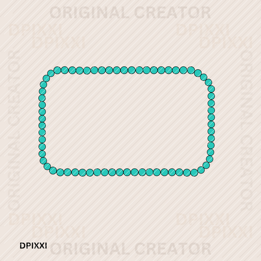 Turquoise Rectangle Frame #472