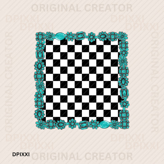 Square Turquoise Frame Digital Download #109