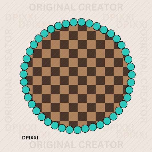 Circle Turquoise Chekcer #484
