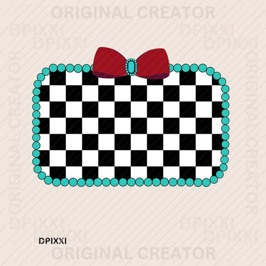 Rectangle Turquoise Bow Frame #473