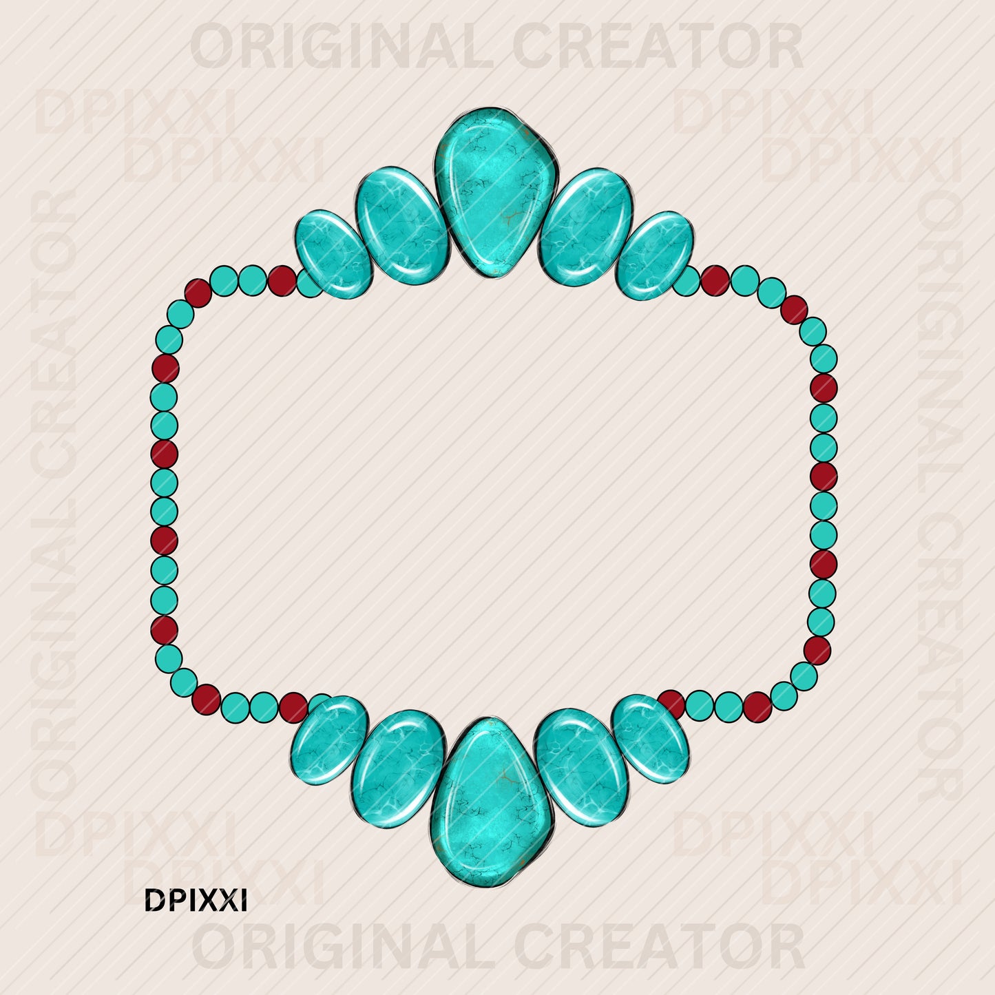 Turquoise Frame Digital Art #361