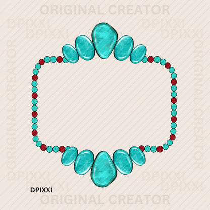 Turquoise Frame Digital Art #361