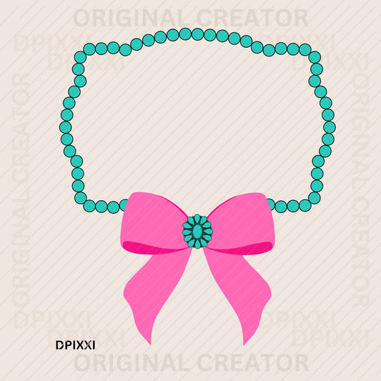 Turquoise Frame Bow #480