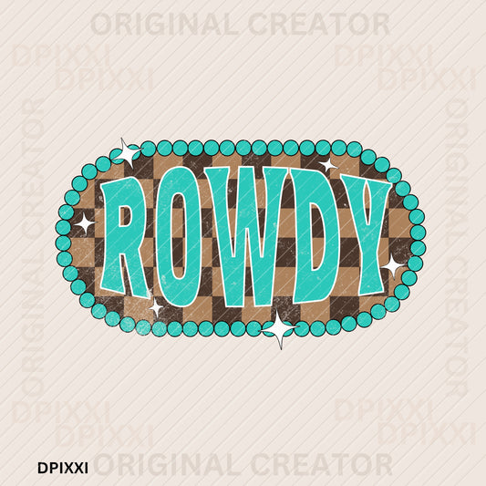 Turquoise Rowdy and Checker