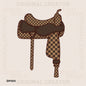 Chocolate Brown Checker Wester Saddle