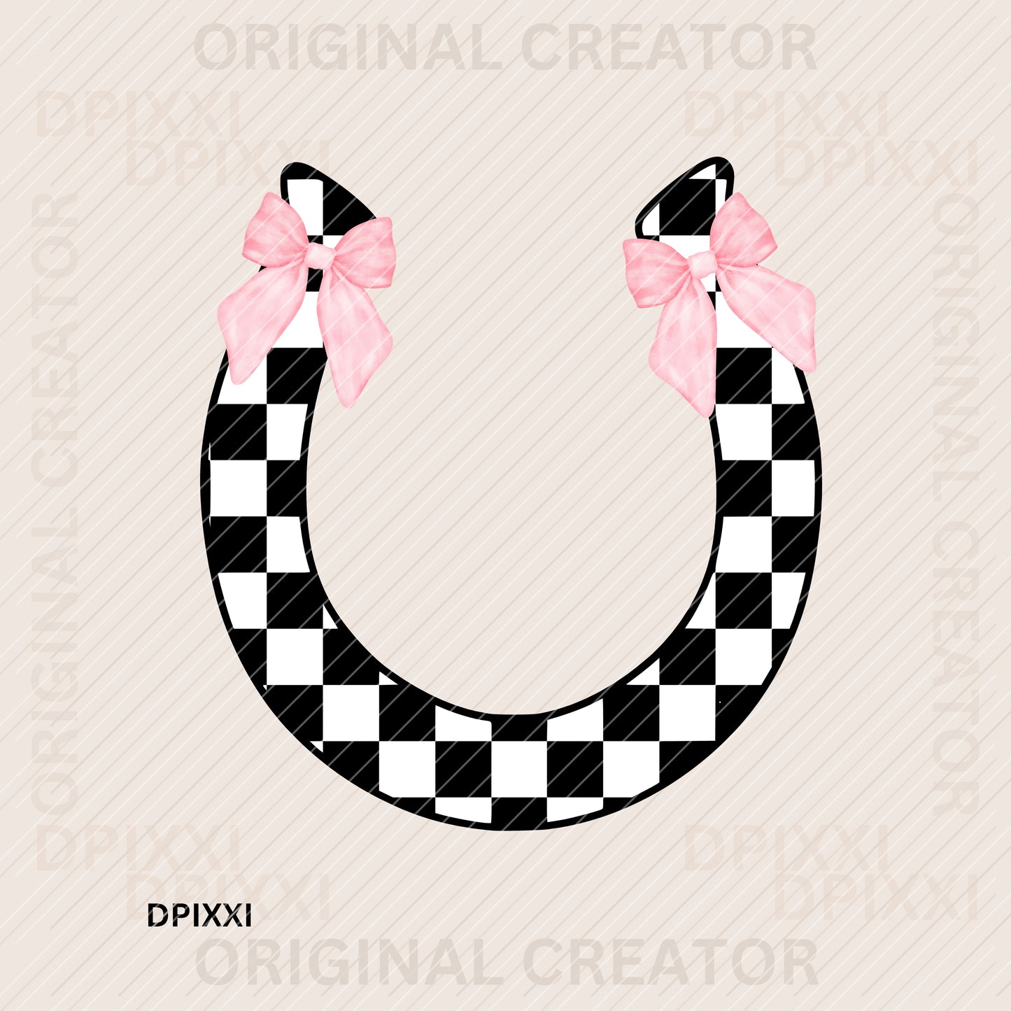 Pink Bow Horseshoe #520