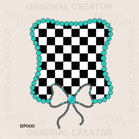 Boho Checker Bow Frame #428