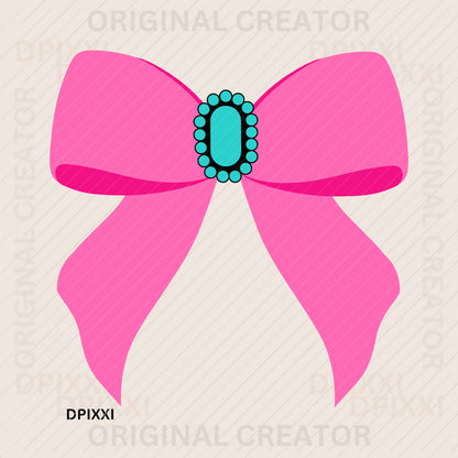 Turquoise Bow Digital Download #488