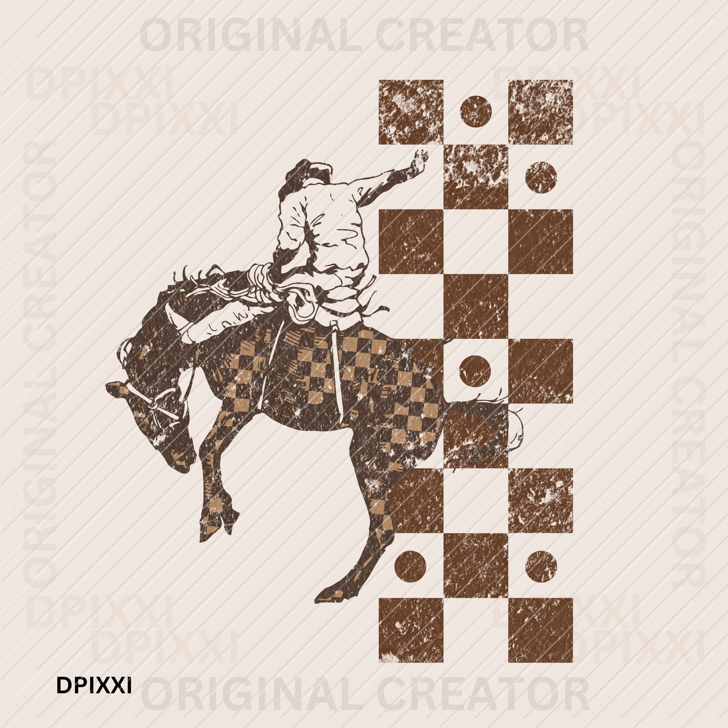 Cool Checker Horse Cowboy