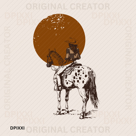 Cowgirl Sunset Print #67