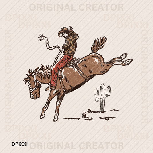 Cowboy Rodeo Art Print Digital Art #115