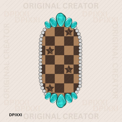 Turquoise Oval Frame Digital Download #103