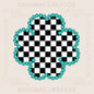 PNG, SVG Custom Lucky Clover Checker with Turquoise Borders