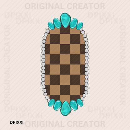 Turquoise Oval Frame Digital Download #103