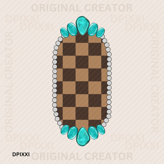 Turquoise Oval Frame Digital Download #103