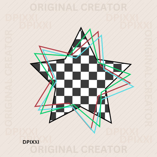 Turquoise Star Frame Digital Art Download #454