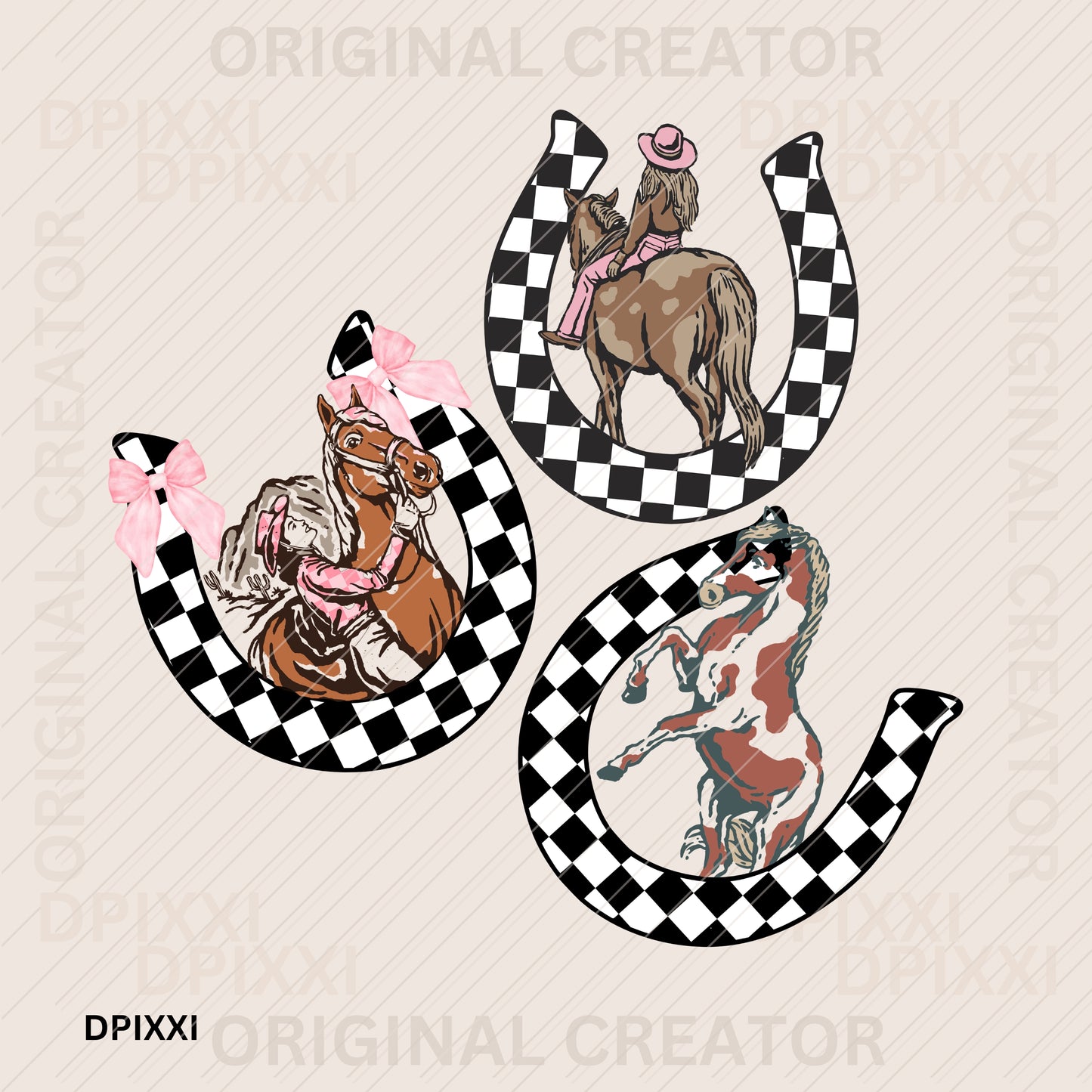 Three Horseshoe Bow Cowgirls