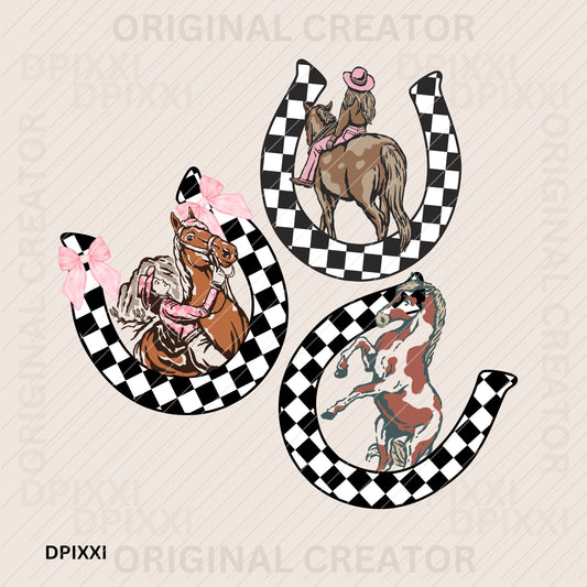 Three Horseshoe Bow Cowgirls