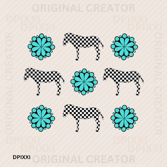 Show Checker Horse Turquoise Gemstone