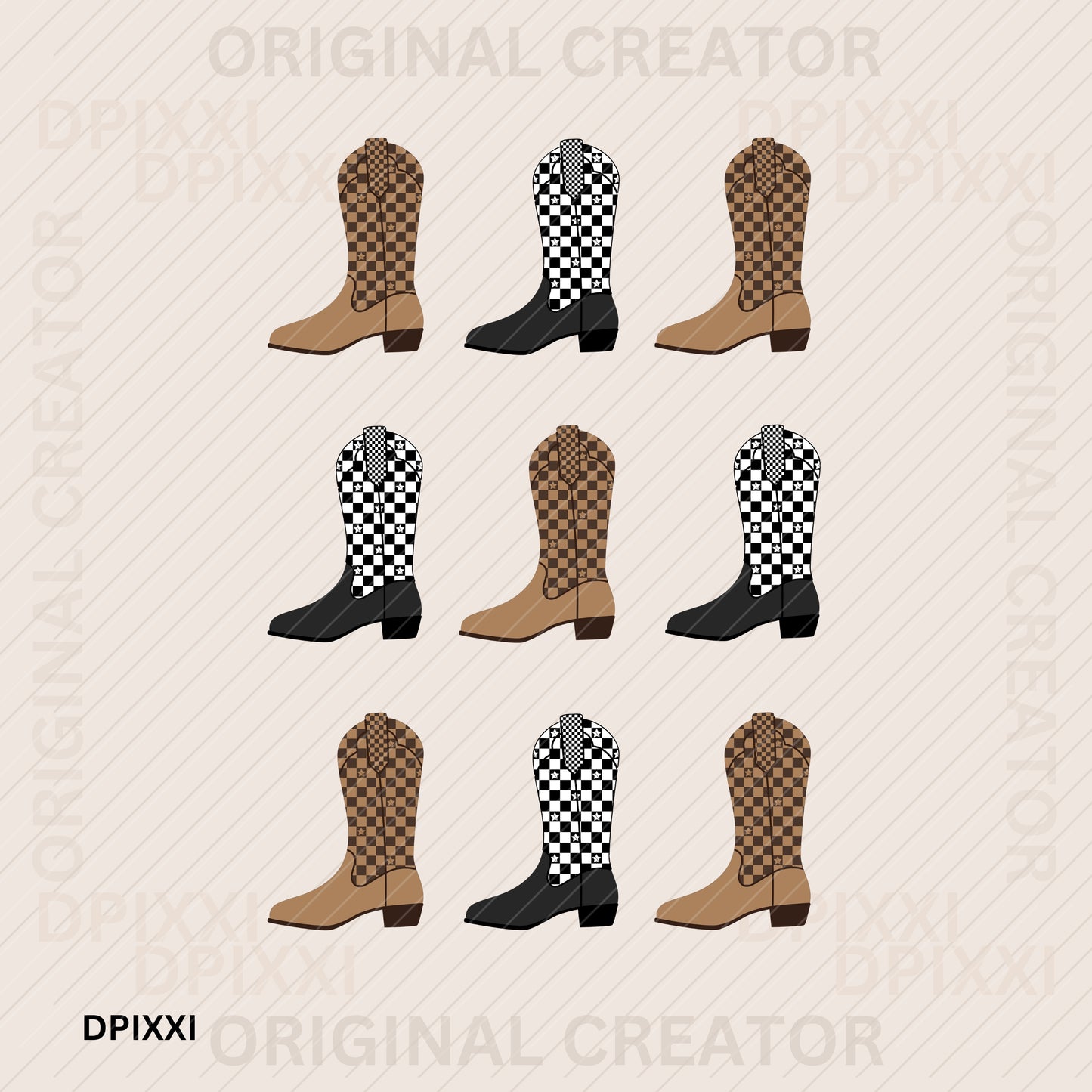 Cowgirl Cowboy Boots Print #76