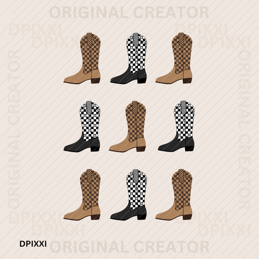 Cowgirl Cowboy Boots Print #76