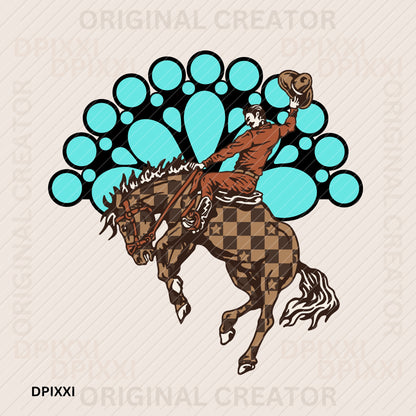 Turquoise Cowboy Digital Art #161