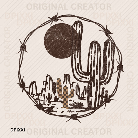 Desert Barbed Wire Digital Printable Art #50