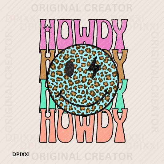 Cowprint Smiley Over Howdy #41
