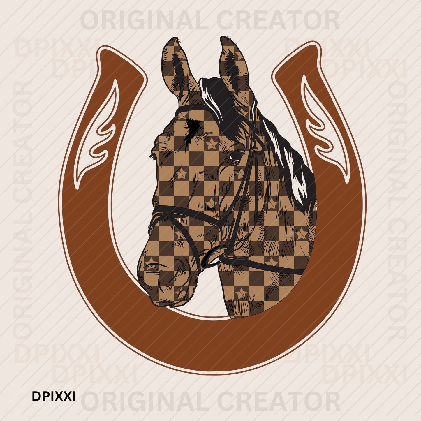 Checker Horseshoe Portrait