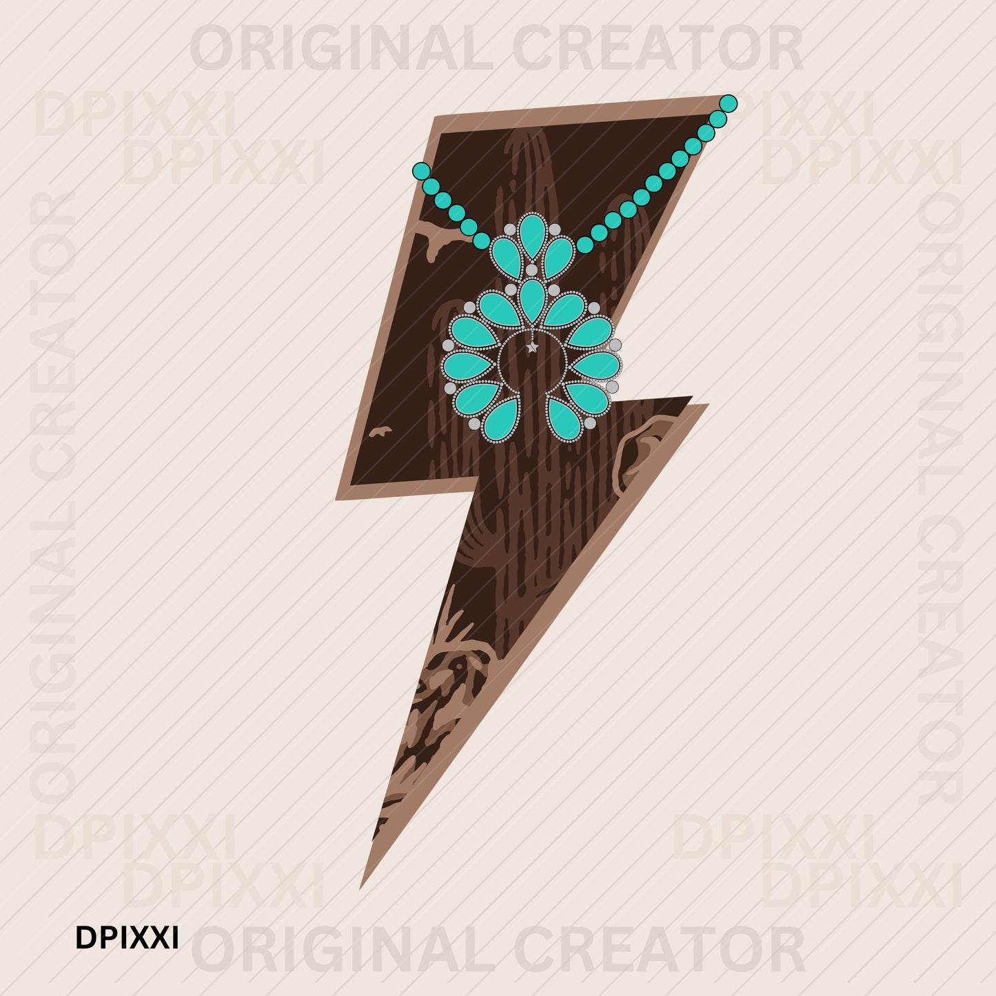Turquoise Western Thunder Digital Art #75