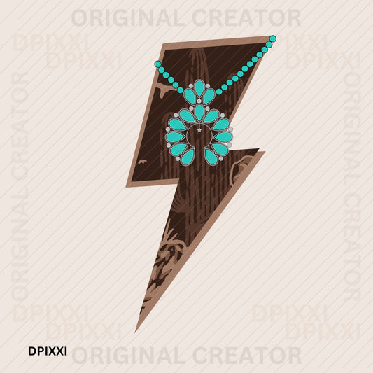 Turquoise Western Thunder Digital Art #75