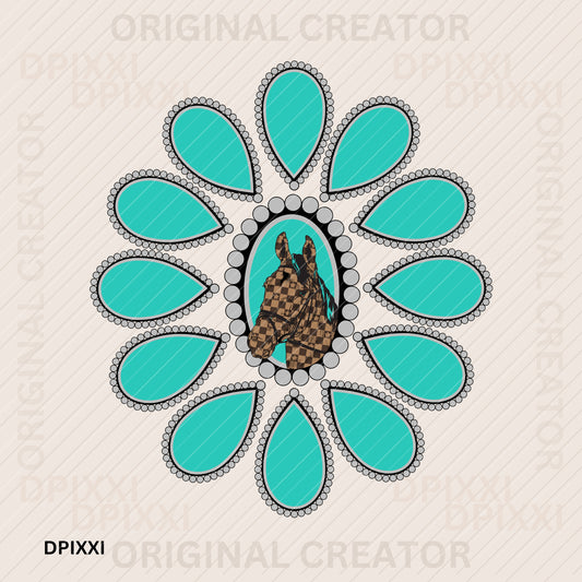 Turquoise Horse Digital Art #255