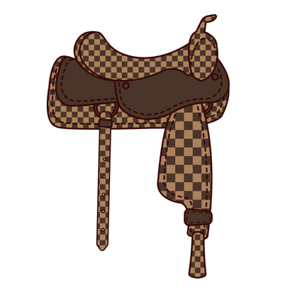 Chocolate Brown Checker Wester Saddle
