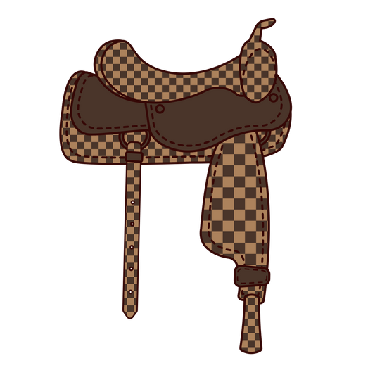 Chocolate Brown Checker Wester Saddle